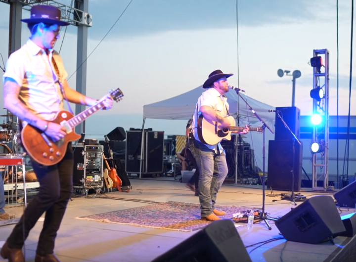 Tyler Anthony and The Trainwrecks perform on stage at HyVee IndyCar Weekend